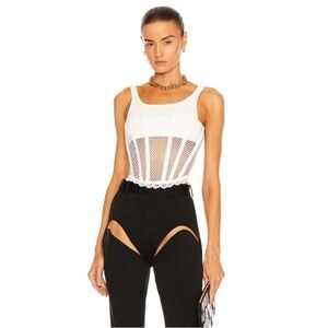 Dion Lee White Lace Corset Top